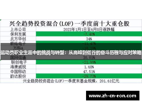 运动员职业生涯中的挑战与转型:从高峰到低谷的奋斗历程与应对策略 运动员职业生涯中的挑战与转型:从高峰到低谷的奋斗历程与应对策略